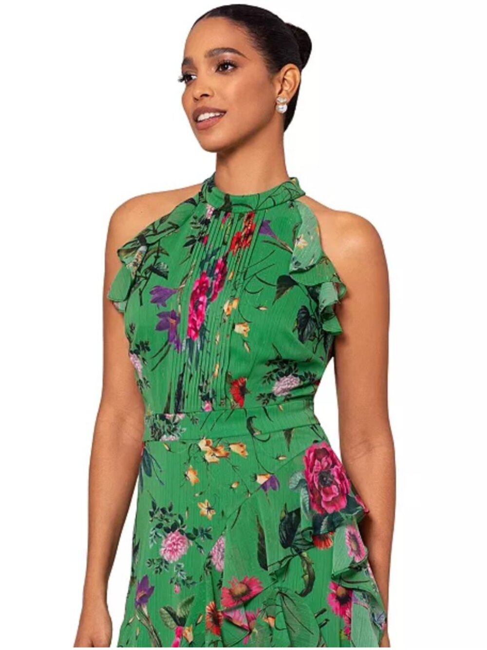 Gown 12 Formal Dress XL Homecoming Floral Metallic Cascading Fall Wedding Guest